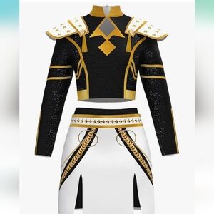 Kids Black and White Costume with Gold Details